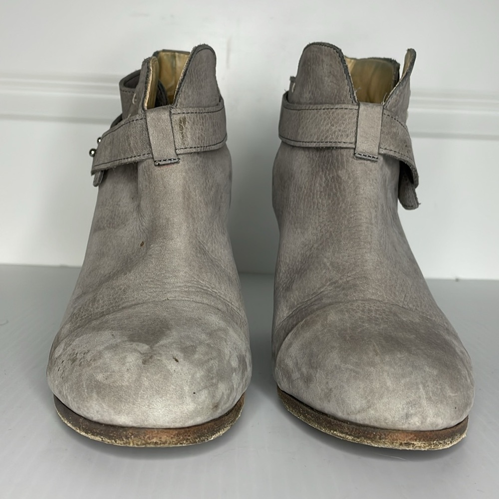 Rag & Bone Boots Ankle Harrow Booties Size 8.5 Grey Suede Heels - Picture 3 of 13